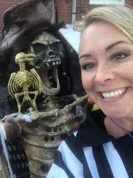 Principal Juli Watson and her children at the Highland Park High School  Fall Festival! Thank you for creating a safe space for children to enjoy  the October Fall activities. 🎃🍂🍁