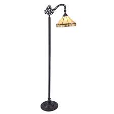 8 romantic vintage tiffany art tulip glass table lamp for foyer bed room bar apartment glass reading light h 38cm 1055. Belle Tiffany Style 1 Light Reading Floor Lamp 11 Wide