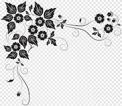 Bunga bingkai foto template desain dekoratif dekorasi batas poster seni bingkai. Perbatasan Bunga Hitam Prancis Hitam Bingkai Png Pngegg