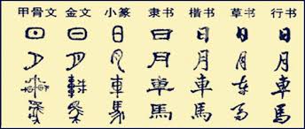 Résultat de recherche d'images pour "爱 字的 小篆 隶书 楷书 行书 草书 比较"