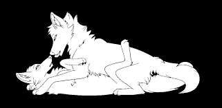 I feel happy today here is my. Ms Paint Wolf Couple Lineart By Loveisforeveralways On Deviantart