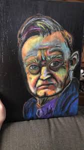 Abstract colored portraits in acrylic