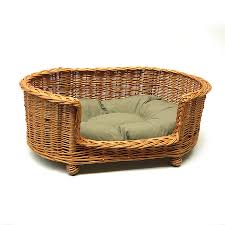 Hand made of natural every product we sell is designed to give your precious cat, dog comfort and the feel of security.hand made of natural, environmentally friendly wicker.w53cm d53cm h25cm. Luxury Wicker Pet Bed Basket Settee By Prestige Wicker Notonthehighstreet Com