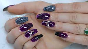 Halloween characters are the popular subjects for nail art designs. Purple Nail Tutorial Halloween Nails Youtube