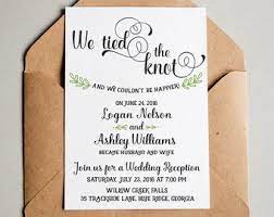 Wedding Reception Invitation We Tied The Knot Elopement Announcement Wedding Reception Invitations Reception Invitations Elopement Reception