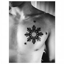 Black And White Filipino Flag Tattoo I Kinda Want This Tattoo Filipino Tattoos Tattoos Sun Tattoo