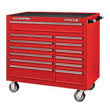 44 In X 22 In Double Bank Roller Cabinet Red Tool Cabinet Tool Chest Tool Storage