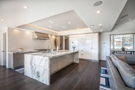 waterfall countertop for a contemporary