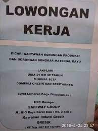 Informasi lowongan kerja resmi untuk lowongan kerja cpns, bumn, dan multinasional company tahun 2020. Safeway Group Jl Kig Raya Himpunan Lowongan Kerja Jatim Facebook