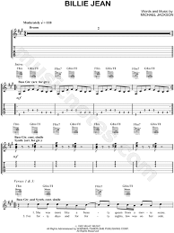 Your home for premium sheet music. Michael Jackson Billie Jean Guitar Tab In F Minor Download Print Sku Mn0075617