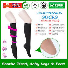30 40 Mmhg Knee High Graduated Compression Socks Medical Varicose Vein Stockings Ebay