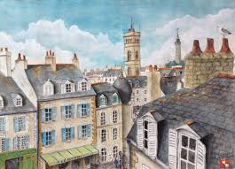 Gouache Lorient Avant Guerre Lorient Brittany Before The War Painting Avant Guerre Peinture