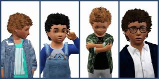 My Sims 3 Blog Hystericalparoxysm S Cherub Curly Hair Remake For Toddlers Children By Yosimsima Sims Hair Sims Curly Hair Styles