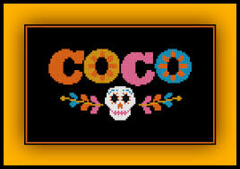 Free Pixar S Coco Cross Stitch Pattern Logo Cross Stitch Disney Quilt Disney Embroidery