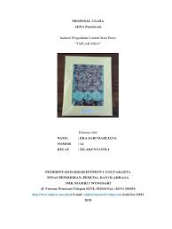 Ibu abirotun najla s.e, selaku guru mata pelajaran kewirausahaan. Contoh Proposal Kewirausahaan