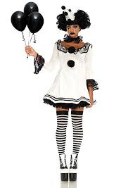Black And White Clown Halloween Costume Leg Avenue Women S 3 Pc Pierrot Clown Halloween Costume White Black Medium Large Clown Costume Women Circus Costumes Women Circus Outfits