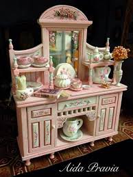 Kitchen Cupboard Rose 1 12 Dollhouse Furniture Etsy In 2021 Doll House Doll Furniture Dollhouse Furniture