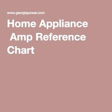 Home Appliance Amp Reference Chart Home Appliances Chart Amp