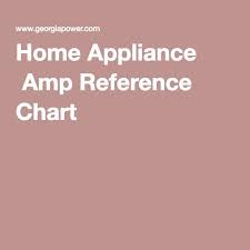 Home Appliance Amp Reference Chart Home Appliances Chart Amp
