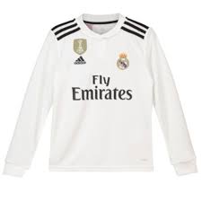 Get ready for game day with officially licensed real madrid jerseys, uniforms and more for sale for men, women and youth at the ultimate sports store. 2018 2019 Real Madrid Adidas Home Long Sleeve Shirt Kids Cg0546 Uksoccershop