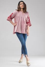 Khaadi Ready To Wear Western Pleated Top For Women Fashion Dresses Fashion Frock Fashion