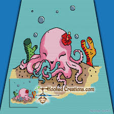 The blanket octopus currently holds the record for largest difference in size between males and females of the same species: Mama Octopus Snuggles Sc Single Crochet Throw Blanket Graphghan Crochet Pattern Pdf Download