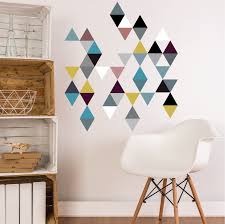 Decals are made from 100% safe, removable vinyl that appears painted right on the surface! 45 Modern Art Triangle Wall Decals Color 2 Eco Friendly Peel And Stic