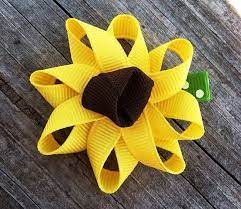 Sunflower Ribbon Hair Bow For My Flower Girls Ribbon Hair Bows Girl Hair Bows Ribbon Sculpture