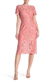 Nsr Lace Short Sleeve Sheath Midi Dress Nordstrom Rack In 2020 Midi Sheath Dress Nordstrom Dresses Midi Dress