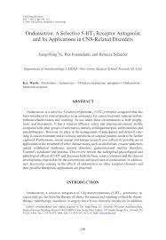 Pdf Ondansetron A Selective 5 Ht3 Receptor Antagonist And Its Applications In Cns Related Disorders