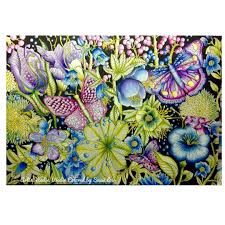 Finished This Was For A Challenge In Our Group Only 5 Colors One Pencil For Each Color Blue Purple Pink Yellow Green Black And White Faglar Fjarilar