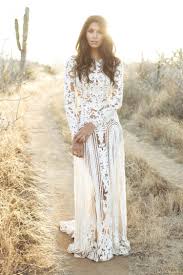 Brunette Hippie Boho Gal W Waves In White Wedding Dress Gown Desert Cactus Lace Lace Wedding Dress With Sleeves Lace White Dress Wedding Dress Sleeves