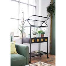 Mini Serre A Roulettes 4 Tiroirs En Metal Gris Maisons Du Monde Mini Greenhouse Indoor Greenhouse Mini Greenhouse Indoor