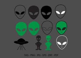 Download Aliens Face Silhouette Ufo Clipart Graphic By Redcreations Creative Fabrica PSD Mockup Templates