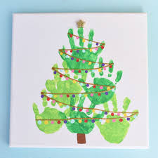 Fun Learning Activities for Toddlers this Christmas - Handprint Christmas Trees | Bloomingearlyyears.com
