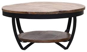 Find great deals on ebay for reclaimed wood coffee table. Farmhouse Industrial Style Reclaimed Wood 2 Tier Round Coffee Table Industrial Coffee Tables By Sierra Living Concepts Houzz