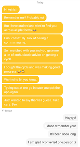 The company points out that there are 3.8 billion women globally. Matched Someone At Starting Of The Lock Down Convinced Them To Buy A Cycle Installed Bumble Again Today Got These Messages From The Same Person After Matching Again Bumble