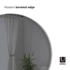 Hubba accent brass finish mirror. Hub Beveled Round Mirror Modern Wall Mirrors Umbra