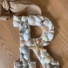 Seashell and Sand Letter A Beach House Coastal Wall Art or Accent
