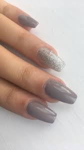 See more ideas about acrylic nails, nails, acrylic. Grey And Silver Autumn Nails Coffin Grey Sparkle Silver Acrylics Winter Nails Acrylic Silver Nails Coffin Nails Designs