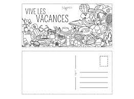 carte postale de vacances a colorier cartes postales coloriage bouche