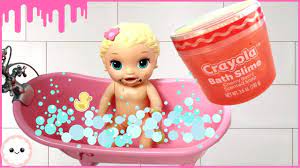 Today we will be learning the green, orange, blue, and black with clay slime and baby alive. Crayola Bath Slime Slime Videos Youtube