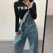 Go to our customer / model contribution page for full info. Denim Bib Pants Loose Straight High Waist Wide Leg Jeans Retro Sling Jumpsuit Fe Clothing Online Store Powered By Storenvy