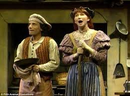 Pregnant Emily Blunt Hides Baby Bump Beneath Apron For Into The Woods Into The Woods Musical Joanna Gleason Musicals