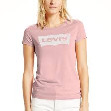 Women S Levi S Batwing Logo Tee 15 Liked On Polyvore Featuring Tops T Shirts Light Pink Pink Tee Crew T Shirts Grap Batwing T Shirts Womens Levi Levi