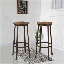 Backless wood and metal industrial counter stool antique farmhouse. Amazon Com Glitzhome Rustic Steel Bar Stool Round Wood Top Dining Room Pub Height Chairs Set Of 2 Home Kitchen
