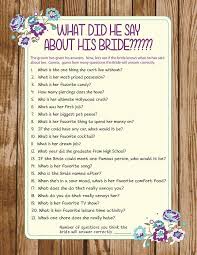 What Did He Say About His Bride Shower Game Rustic Bridal Etsy Bridal Shower Rustic Wedding Shower Games Couples Bridal Shower