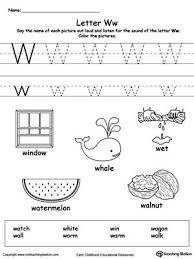Words Starting With Letter W Preschool Letters Letter W Activities Letter W Worksheets