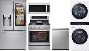 Find lgs line of major appliances including kitchen & laundry appliances in stainless steel in all of lg's signature lines. Lg Lgreradwmwwadr209 5 Piece Kitchen Appliances Package With French Door Refrigerator Gas Range Dishwasher And Over The Range Microwave In Stainless Steel