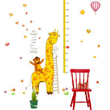 Cute Giraffe Height Growth Chart Wall Sticker Decal For